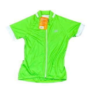New! NWT Race Women’s Green Short Sleeve Zip Up Lightweight Jersey Large